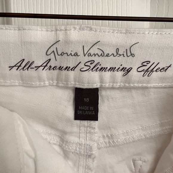 Gloria Vanderbilt White Stretch Skimmer Capri Pants 18 - Picture 10 of 13